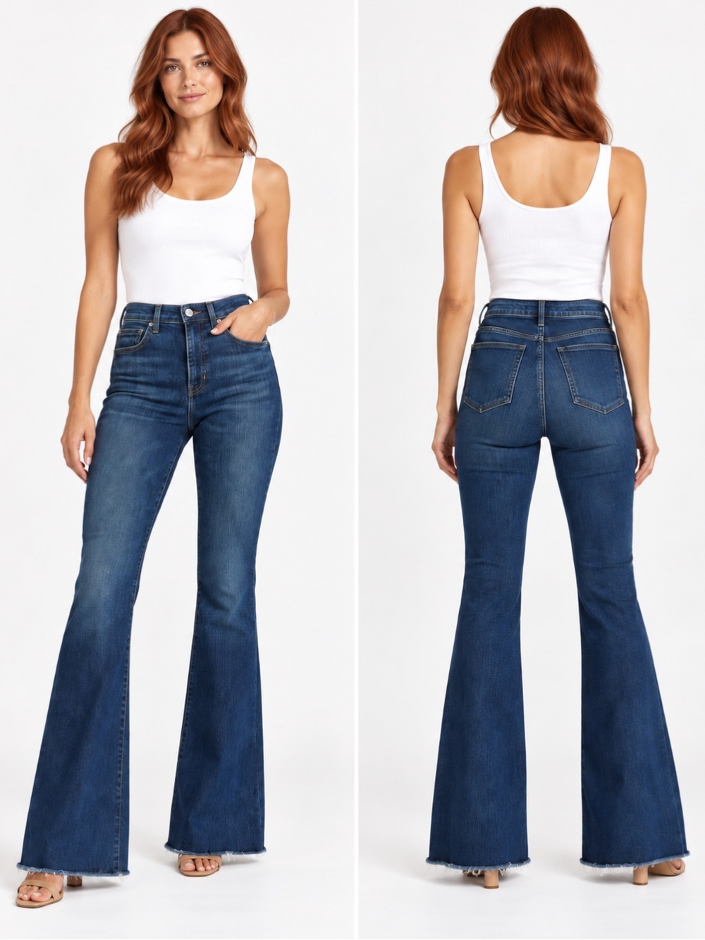 Veronica Beard Jeans Size 26 Beverly High Rise Flare Raw Hem